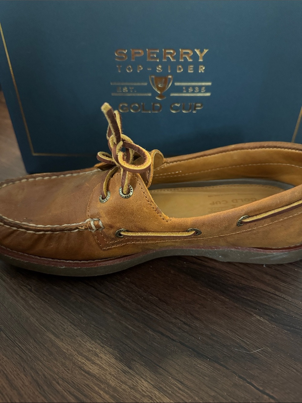 Sperry Gold Cup Brown Leather Moc Toe Boat Shoe
